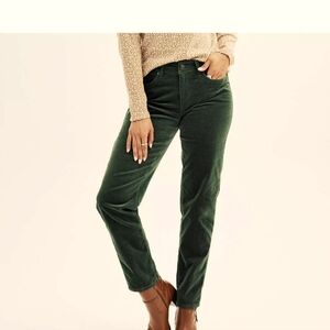 Deep Forest Green Corduroy Croft & Barrel Pants Women's Size 4S.